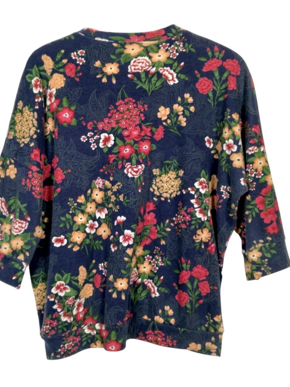 Vintage Large Skirt And Shirt Knit Outfit Set Blue Floral Cottagecore Soft USA - Picture 12 of 16
